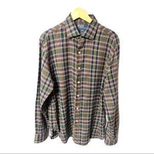 Polo “Regent” classic fit soft cozy plaid flannel W/ Polo logo #3C